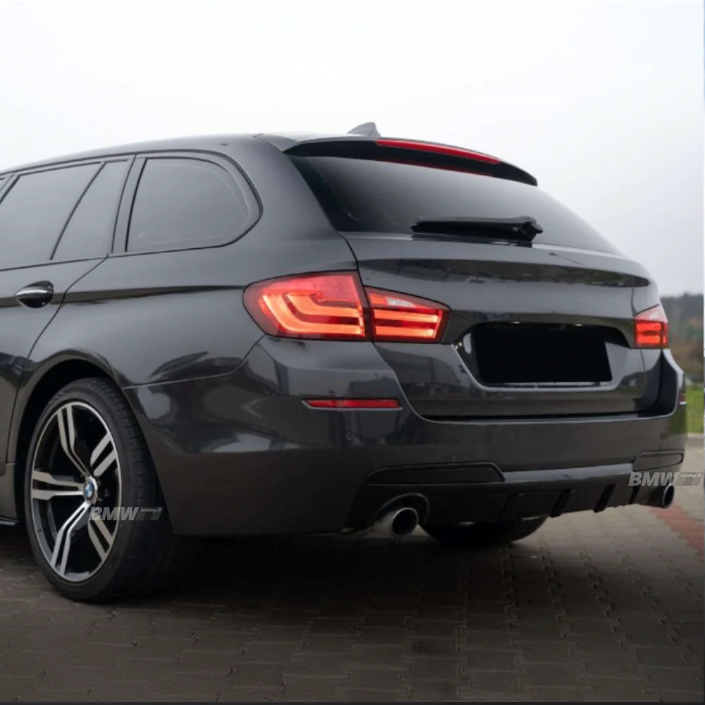 Bmw F10 F11 kiiltävän musta M-performance look diffuusori tuplaulostuloilla - Image 7