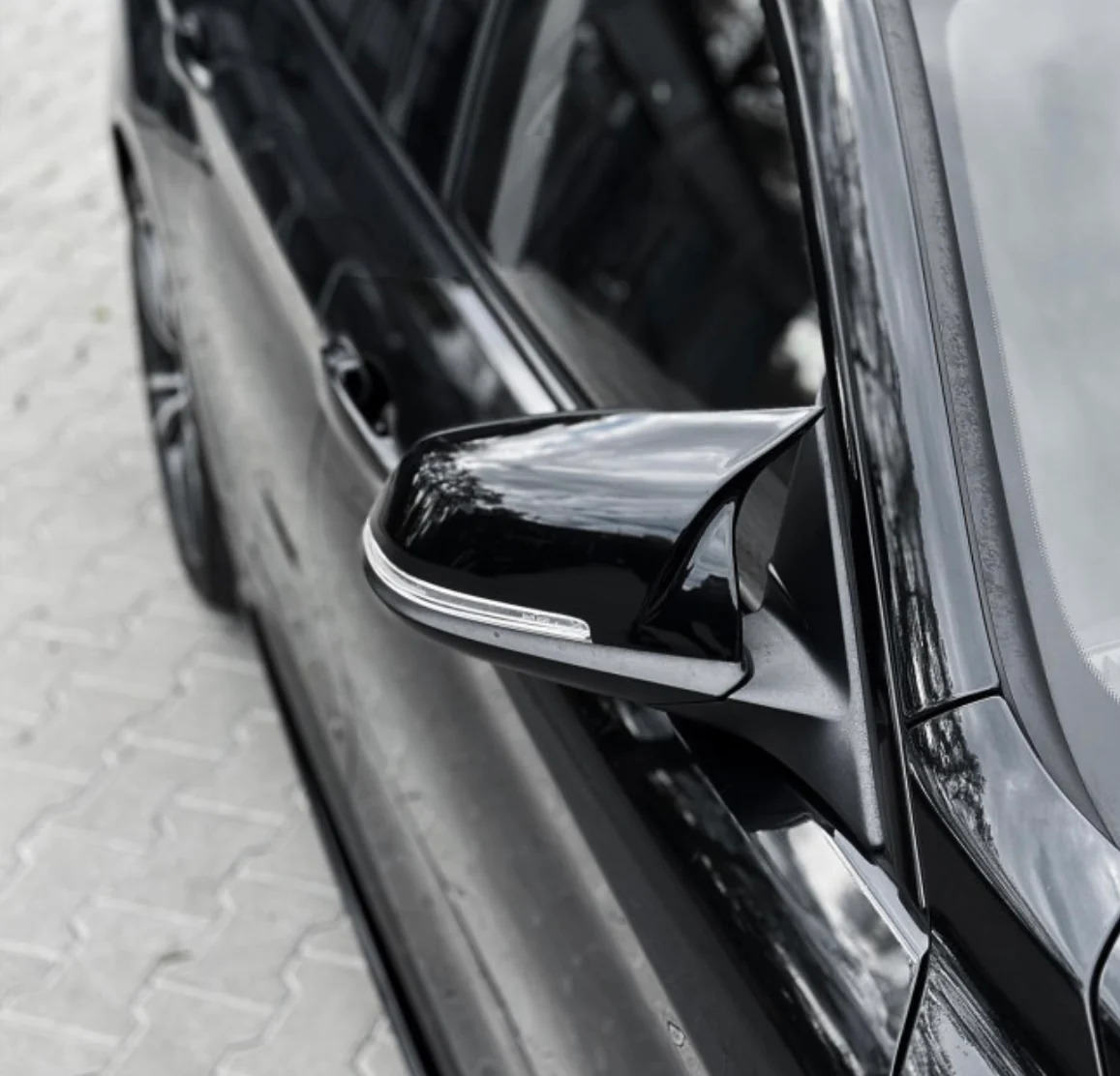 BMW F20/F21, F22/F23 F30 F31, F32 F33, F36, mustat M-Look peilinkuoret kiiltävän mustat - Image 7