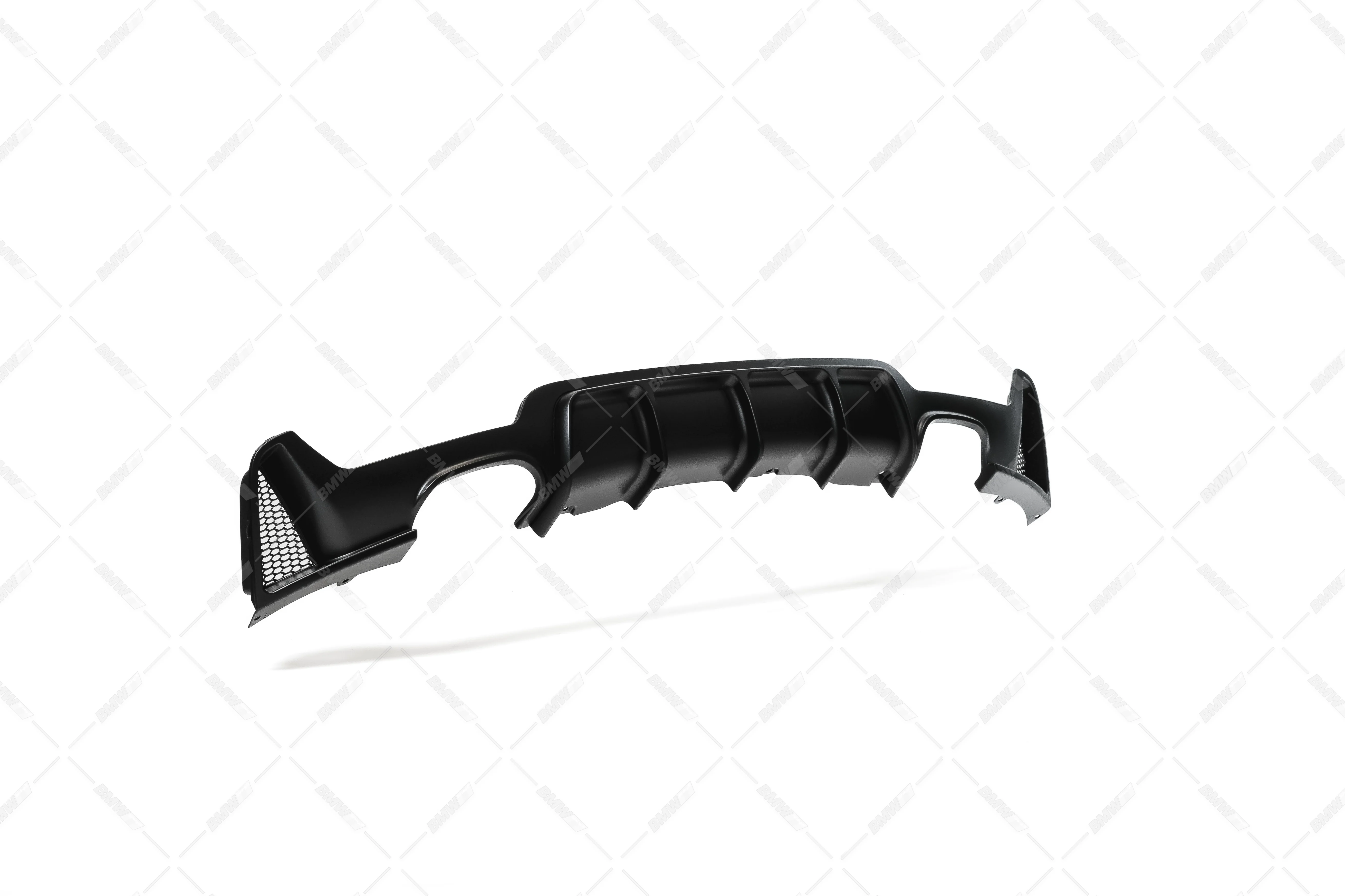 BMW F32 F33 F36 M-Performance matta musta takapuskurin diffuusori tuplaulostulolla - Image 5