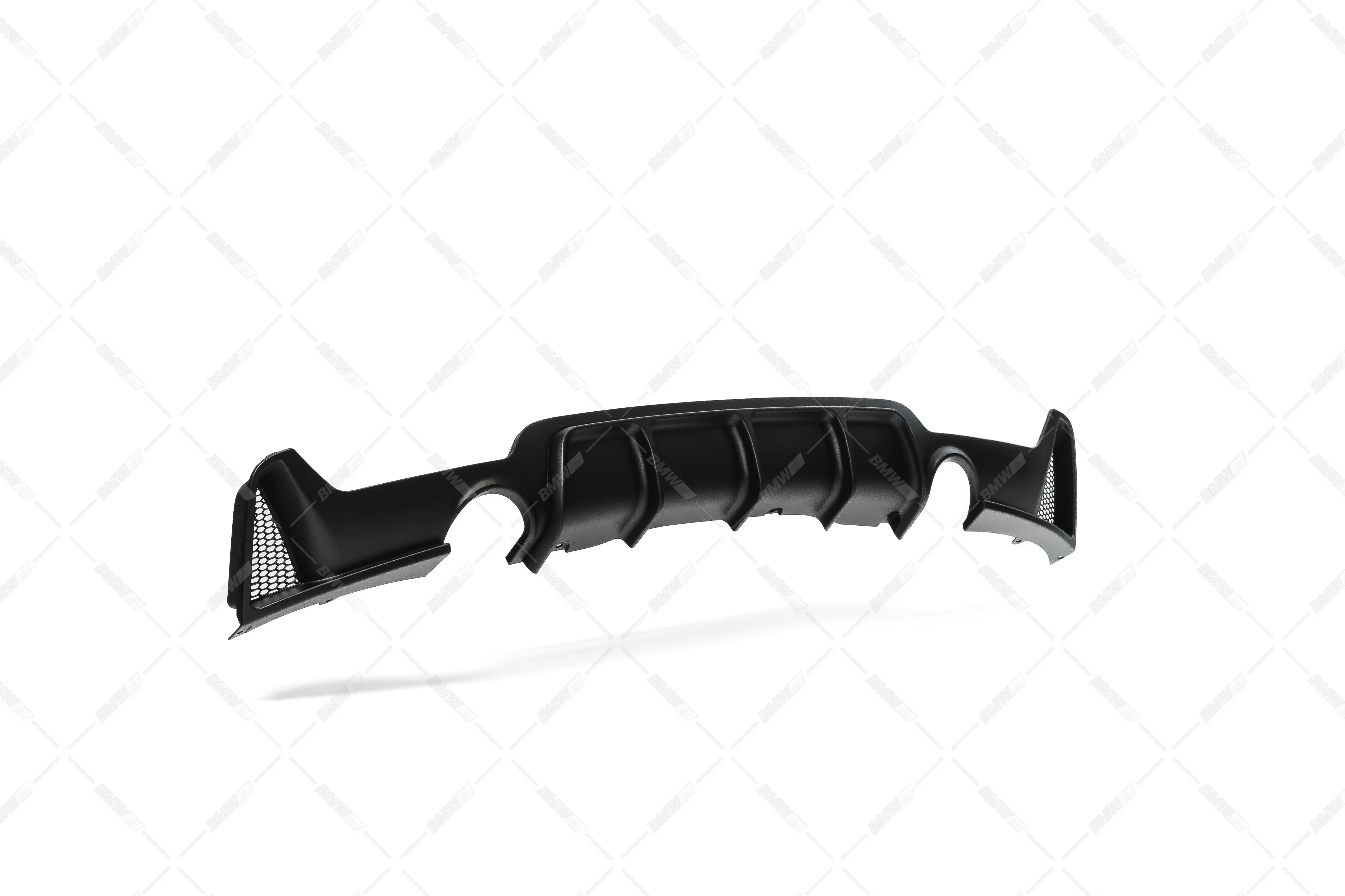 BMW F32 F33 F36 M-Performance matta musta takapuskurin diffuusori tuplaulostulolla - Image 8